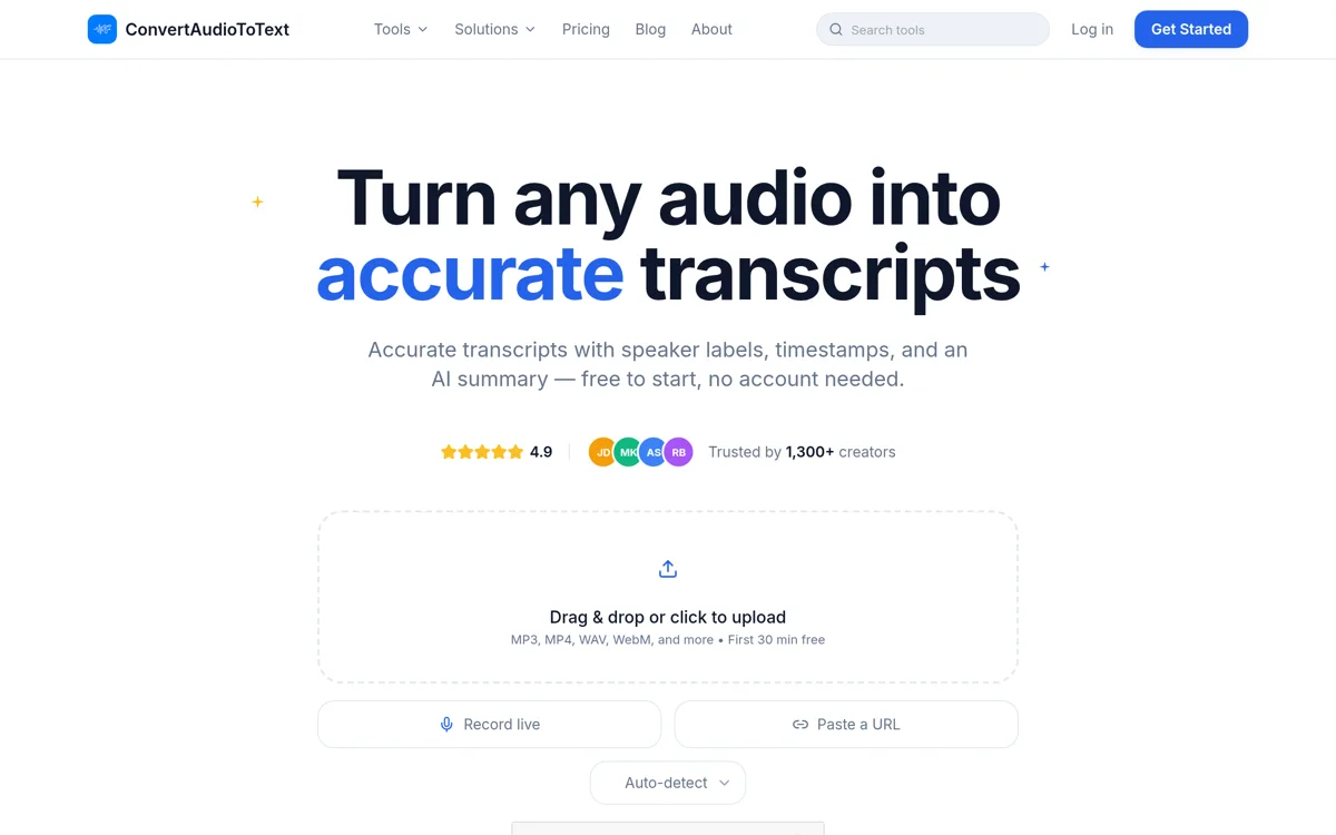 ConvertAudioToText screenshot