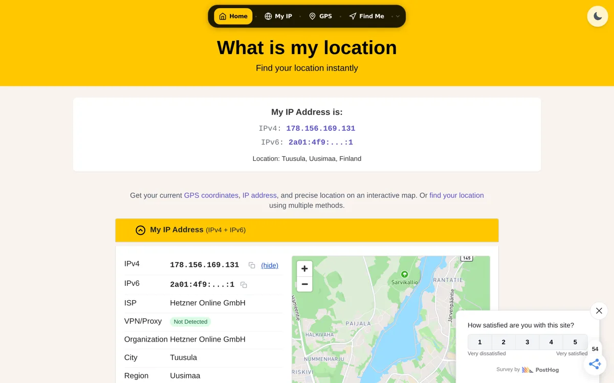 WhatIsMyLocation screenshot